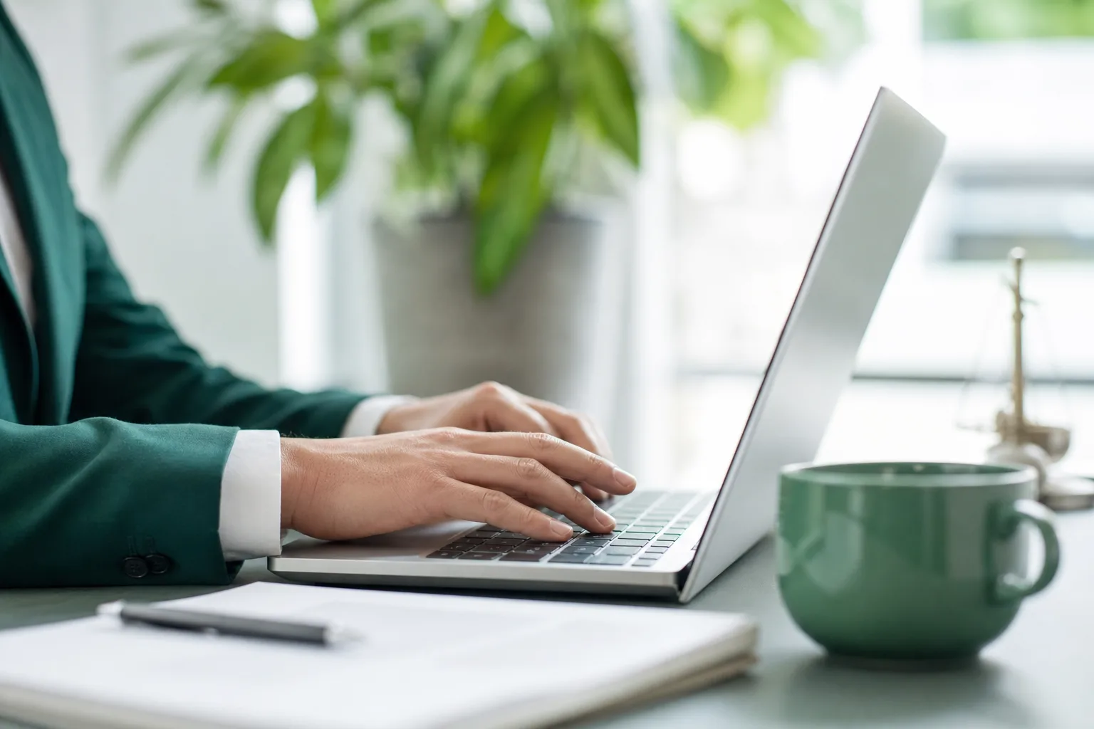 Arbeiten am Laptop im Büro